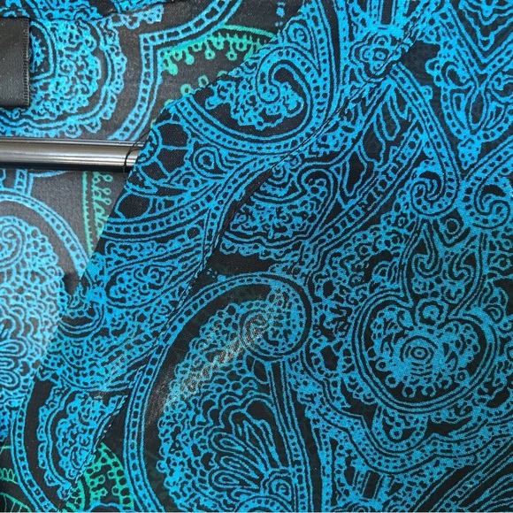 Mossimo Sheer Dress Green/Blue SzXZ Drawstring Waist 3/4Sleeve Elastic Cuff - Picture 5 of 8